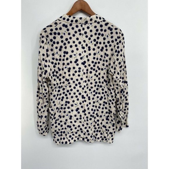 Anna Glover x H&M Crepe Blazer Size 10 Polka Dot Moth Pattern Pockets LIGHWEIGHT - Picture 5 of 6